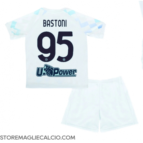 Inter Milan Alessandro Bastoni #95 Maglia Gara Trasferta Repliche 2025-26 Bambino Maniche Corte Inter Milan Alessandro Bastoni #95 Maglia Gara Trasferta Repliche 2025-26 Bambino Maniche Corte